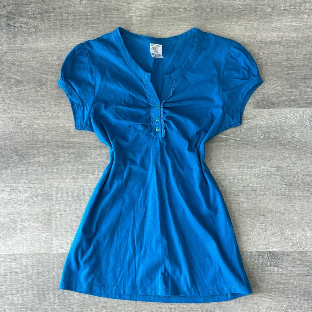 πΉ5 for $50πΉ Y2K Blue Short Sleeve Henley Tee - Women's
